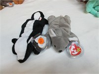 Pair TY Beanie Babies, Like NEW -Stinky & Mel