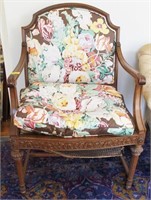 FRENCH STYLE ARM CHAIR - SEAT IS BUSTED OUT NEEDS