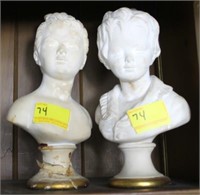 PAIR OF CHILDREN'S BUSTS SOME DAMAGE