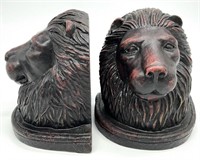 Pair Lion Head Bookends