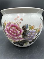 HAND PAINTED SMALL FLORAL PLANTER