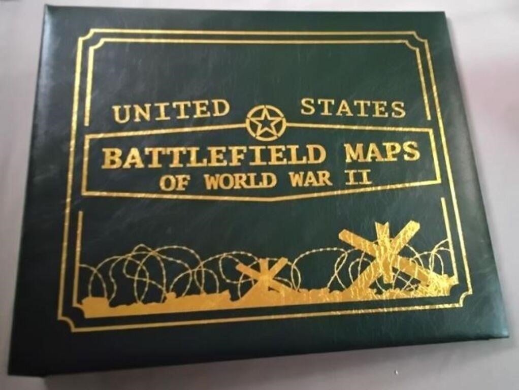 WWII Battlefield Maps binder with D-Day+5 map, 4