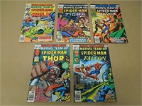 5 MARVEL TEAM-UP #54,67,69-71 BRONZE AGE NEWSSTAND