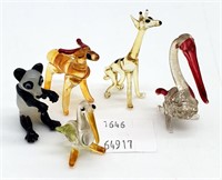 Miniature Art Glass Figurines - Panda, Giraffe, St