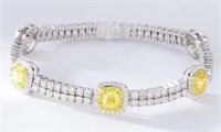 12.5CT Natural Diamond Bracelet 18K Gold