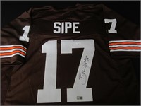 Brian Sipe signed football jersey JSA COA