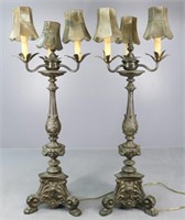 Pair Of Candelabra  Lamps