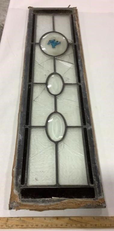 Stained glass window 8X34 HAS BROKEN GLASS SEE