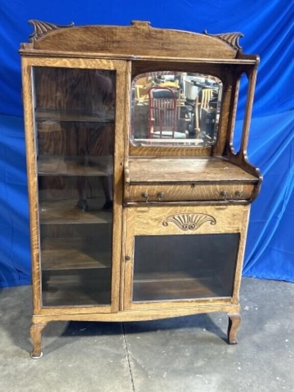 Antique wood secretary bookcase, dimensions are
