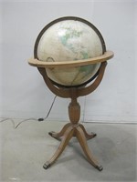 14" Diameter Replogle Globe On Wood Stand See Info