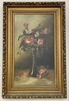 Oil on Canvas Painting of Flowers