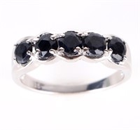 STERLING SILVER BLUE SAPPHIRE LADIES RING 1.45 CTW