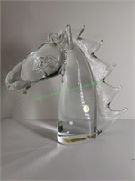 Clear Glass Murano Horse Figurine