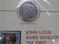 1923-S peace dollar & stamp set (first tv)
