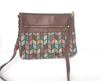 Fossil Multicolor Chevron Rachel Pattern Crossbody