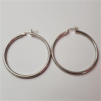$200 Silver Large Hoop Earrings
