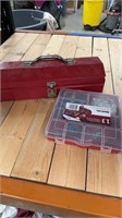 Lot of Miscellaneous Tools. Red Metal Tool Box