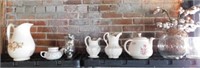 5 vintage pitchers & teapots - Cotton blooms in