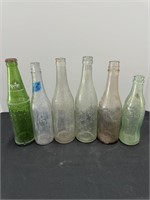 6pc Vintage Soda Bottles