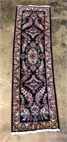 Blue and Red Tasseled Soft Rug