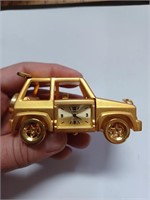 Timex Gold Tone Jeep Miniture Clock