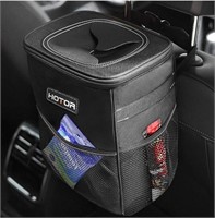 HOTOR Car Trash Can 2 Gallon with Lid and Storage