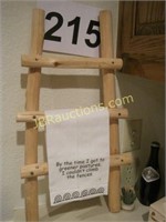 LITTLE WOODEN INDIAN LADDER WITH WINE BOTTLES