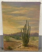 (RK) 1960 Atitus Desert Oil Painting 18 1/4” x