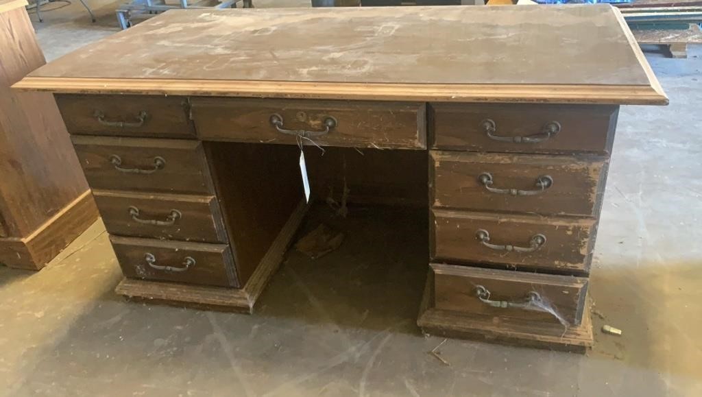 Wooden 7 drawer desk