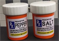 Magnetic Salt and pepper shakers "RX" bottles