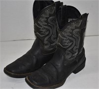 Men's Survivors Black Leather Boots Size 12