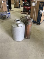 Milk Cans And Fire Extinguisher