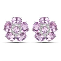 Plated 18KT White Gold 7.48ctw Pink Amethyst and T