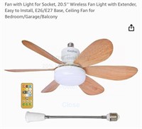 Fan with Light for Socket