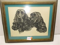 Matted and Framed Dog Art