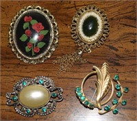 (4) Vintage Brooches
