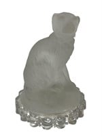 Gillinder frosted glass dog paperweight