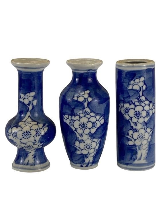 Hand Painted Blossom Bud Vase Set