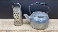 Vintage Kettle & Grater.  NO SHIPPING