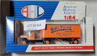 NOS AHL YELLOW TRANSIT CO. SEMI TRUCK & TRAILER