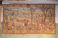 84" x 48" Belgium tapestry of noble figures in an