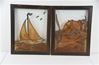 2 Paintings on Glass of The Ocean