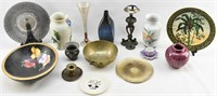16 Assorted Glass, Ceramic, Wood Vessels