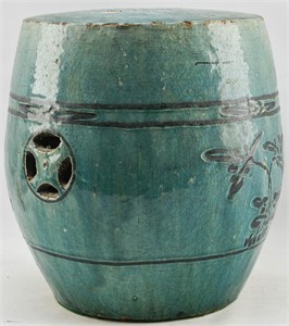 Chinese Turquoise Glazed Ceramic Garden Stool