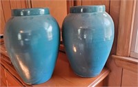 Large Pottery Urns, 16" tall, no makers mark