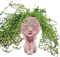 Female Head Design Succulent Planter Pot