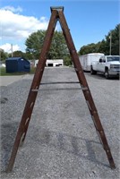 Wooden folding ladder approximately 10 ft