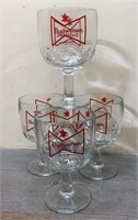 Budweiser Set Of 4 Beer Pilsner Cups Pub Glasses