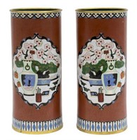 (2) CHINESE CLOISONNE ENAMEL HAT STANDS