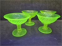 Beautiful Uranium Glass Sherberts